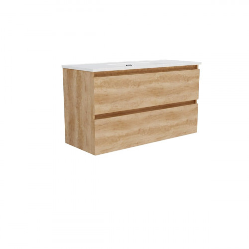 Mueble de baño con lavabo Espacio F39 + Lavabo marrón 100x39 cm fondo reducido con 2 cajones
