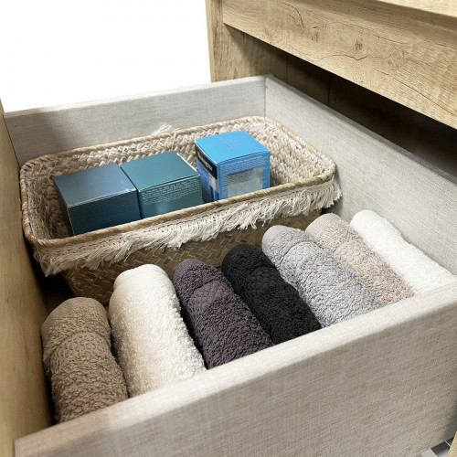Mueble de baño con lavabo Espacio M olmo mate 45x35 cm fondo reducido con 2 cajones