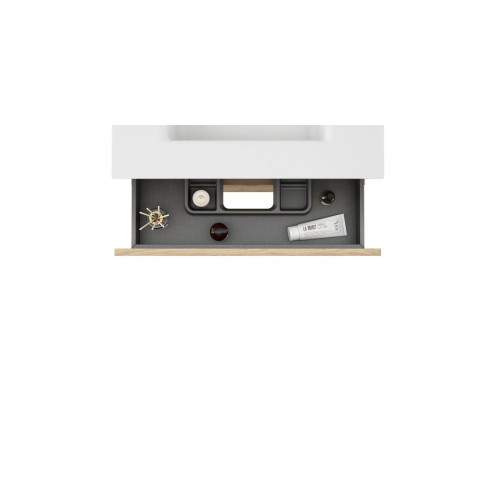 Mueble de baño con lavabo Iris roble mate 80x45 cm con 2 cajones