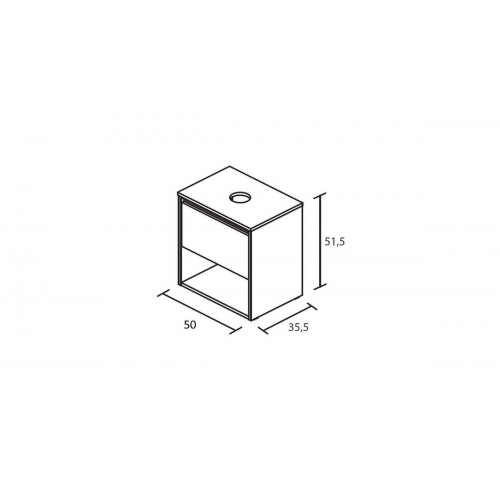 Mueble de baño con lavabo Klein roble oscuro mate 50x35 cm con 1 cajón