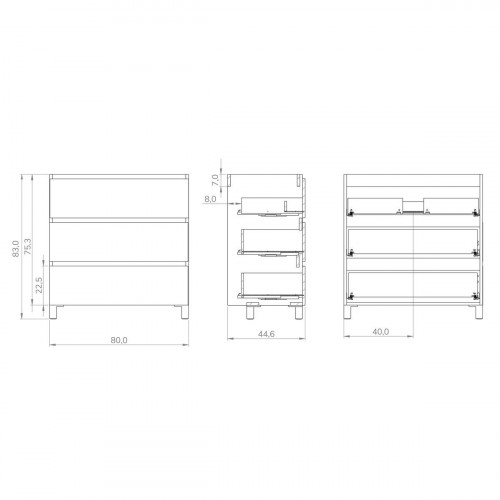 Mueble de baño Espacio marrón 80x46 cm (lavabo no incluido)