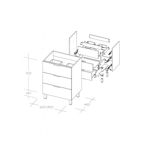 Mueble de baño Lain blanco 60x45 cm (lavabo no incluido)