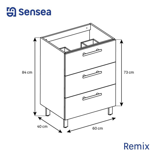 Mueble de baño Remix2 blanco 60x40 cm (lavabo no incluido)