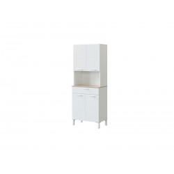 Mueble de cocina 72x40x186 cm blanco mate y roble canadiense con 4 puertas y 1 cajón – Fanaro