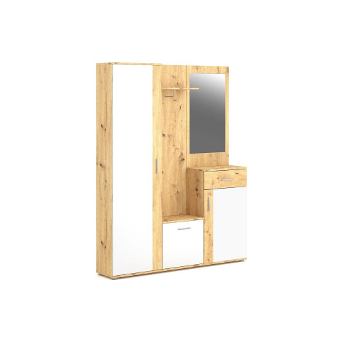 Mueble de entrada Trio roble artesanal / blanco 145 cm