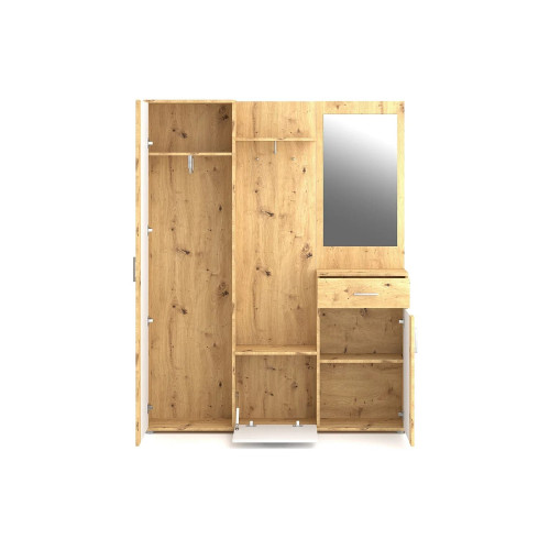 Mueble de entrada Trio roble artesanal / blanco 145 cm