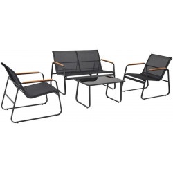 Mueble de jardín de 4 plazas en lona de poliéster