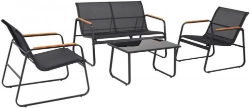 Mueble de jardín de 4 plazas en lona de poliéster