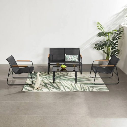 Mueble de jardín de 4 plazas en lona de poliéster