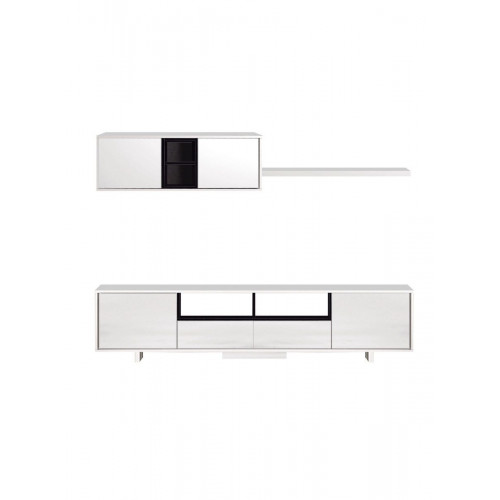 Mueble de salón y TV Varys blanco y gris 46x200x42cm (anchoxaltoxfondo)