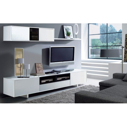 Mueble de salón y TV Varys blanco y gris 46x200x42cm (anchoxaltoxfondo)