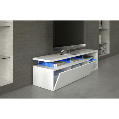 Mueble de TV Bluetech 150x41x43 cm de color blanco brillo