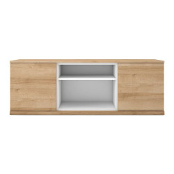 Mueble de TV con 2 puertas abatibles y 1 hueco Home EuroVolter Canela / Blanco