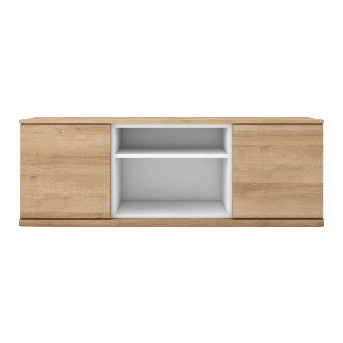 Mueble de TV con 2 puertas abatibles y 1 hueco Home EuroVolter Canela / Blanco
