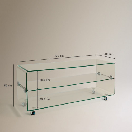 Mueble de TV de cristal Shiny EuroVolter Cristal