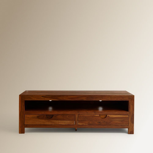 Mueble de TV de madera de palisandro con 2 cajones Bombay EuroVolter Natural