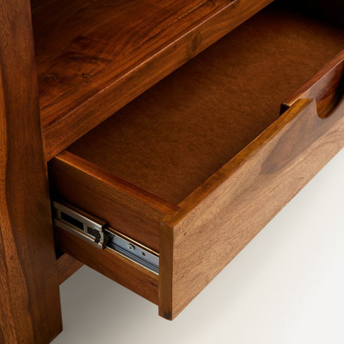 Mueble de TV de madera de palisandro con 2 cajones Bombay EuroVolter Natural