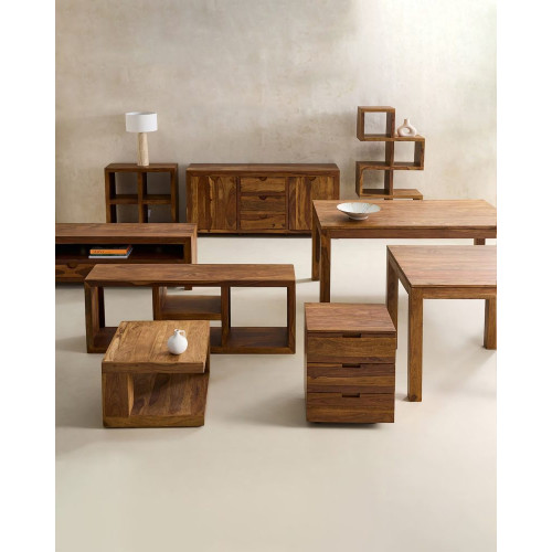 Mueble de TV de madera de palisandro con 2 cajones Bombay EuroVolter Natural