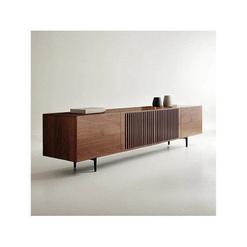 Mueble de TV moderno de 180 CM, con gran espacio de almacenamiento, consola multimedia de 180 cm, para salón y dormitorio, color nogal