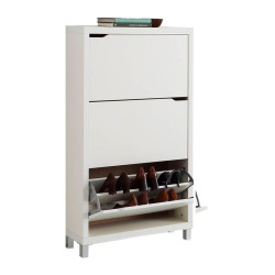 Mueble Zapatero 3 Trampones Kubox Acabado Blanco Blanco