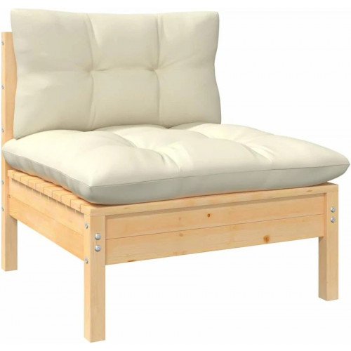 Muebles de jardín 5 pzas cojines madera de pino Vidaxl