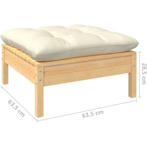 Muebles de jardín 5 pzas cojines madera de pino Vidaxl