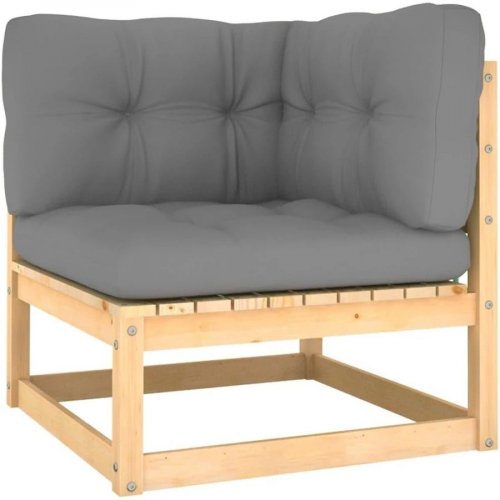 Muebles de jardín 6 piezas con cojines de madera de Pino maciza Vidaxl