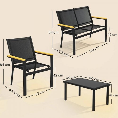 Muebles de jardín Outsunny 110x63.5x84 cm