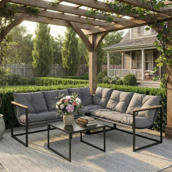 Muebles de Jardín Outsunny 189x189x62 cm Gris
