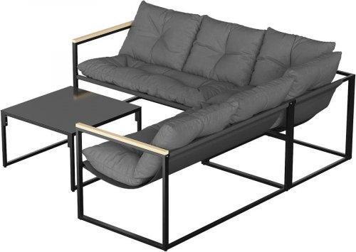 Muebles de Jardín Outsunny 189x189x62 cm Gris