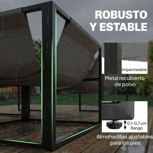 Muebles de Jardín Outsunny 189x189x62 cm Gris