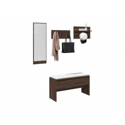 Muebles de recibidor 4 piezas madera de ingeniería marrón roble