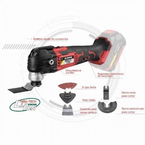 Multiheramienta PROFESIONAL a Batería 18V MULTI L2012 + Batería 2Ah + cargador + Bolsa de transporte