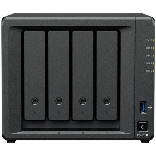 NAS Interno Synology 4 bahías 2.5GbE NVMe DS925+ ampliable a 9 bahías