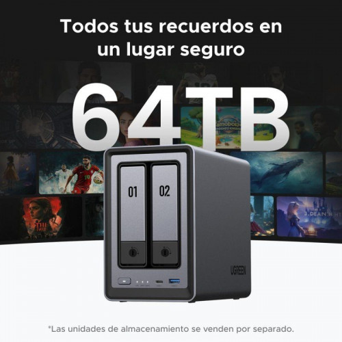 NAS Ugreen NASync DXP2800 Intel N100 8GB DDR5 2 Bahías Hasta 64TB