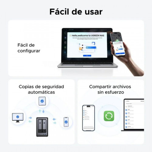 NAS Ugreen NASync DXP2800 Intel N100 8GB DDR5 2 Bahías Hasta 64TB