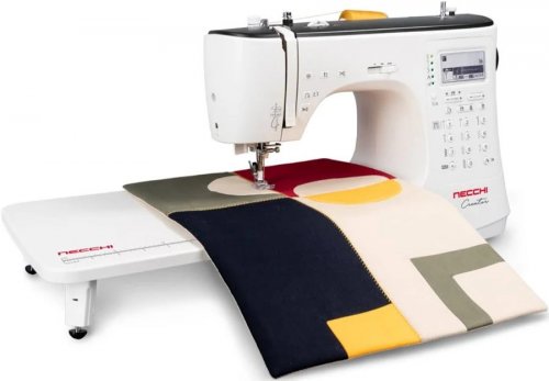 Necchi Creator C360 Máquina de coser electrónica con mesa extensible y prensatelas overlock