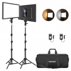NEEWER 2 Pack NL-192AI Bi-Color LED Panel Light Kit