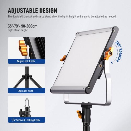 NEEWER 2 Pack NL480 Bi-Color LED Panel Light Kit