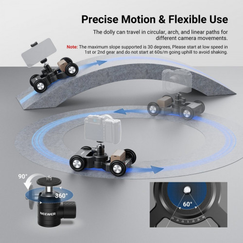 NEEWER DL400 Upgraded Motorized Camera Slider Dolly with App Control