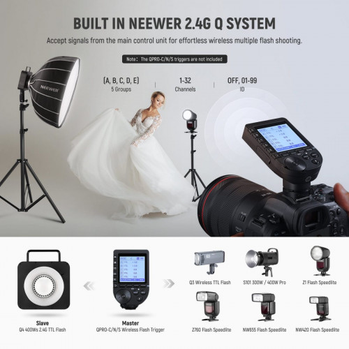 NEEWER Q4 400Ws 2.4G TTL Flash