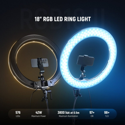 NEEWER RGB18 II 18 Inch RGB LED Ring Light With APP Control
