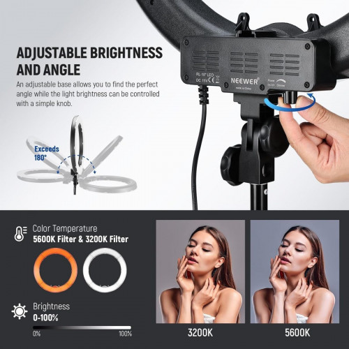 NEEWER RL-18 18 Inch LED Ring Light Kit