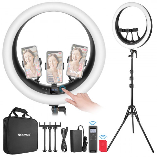 NEEWER RP19H 19 Inch LED Ring Light With 3 Phone Holders