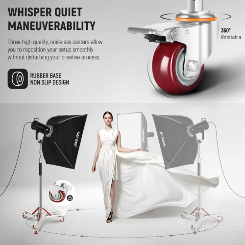 NEEWER SC305AW 305cm Heavy Duty Air Cushioned Light Stand with Casters