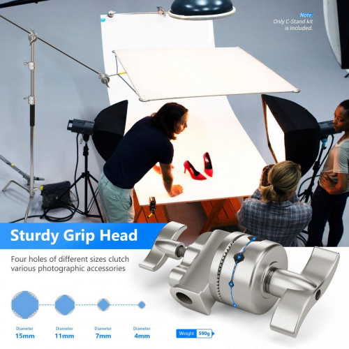 NEEWER SC320 320cm Stainless Steel C Stand with Boom Arm