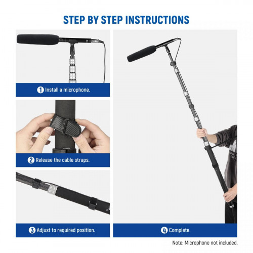 NEEWER Upgraded 9.8ft/300cm Carbon Fiber Microphone Boom Pole