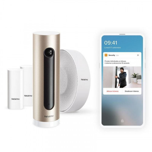 Netatmo Sistema de Alarma con Vídeo Inteligente Cámara Interior + Sirena + Sensores Apertura
