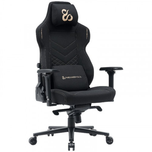 Newskill Banshee Pro Silla Gaming Tela Transpirable con Almohada Cervical Negra y Dorada
