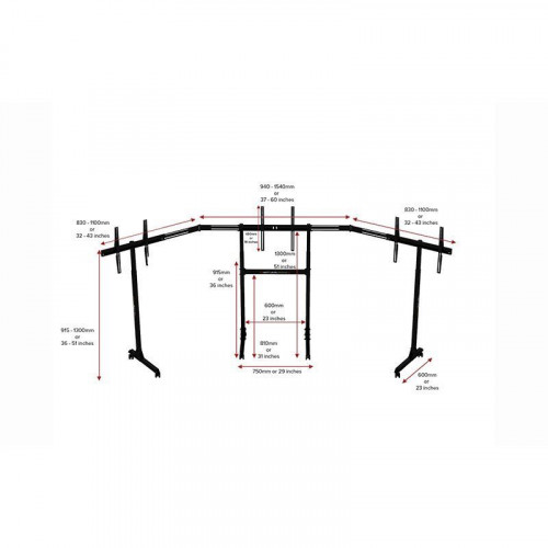 Next Level Racing Free Standing Triple Stand para Monitor